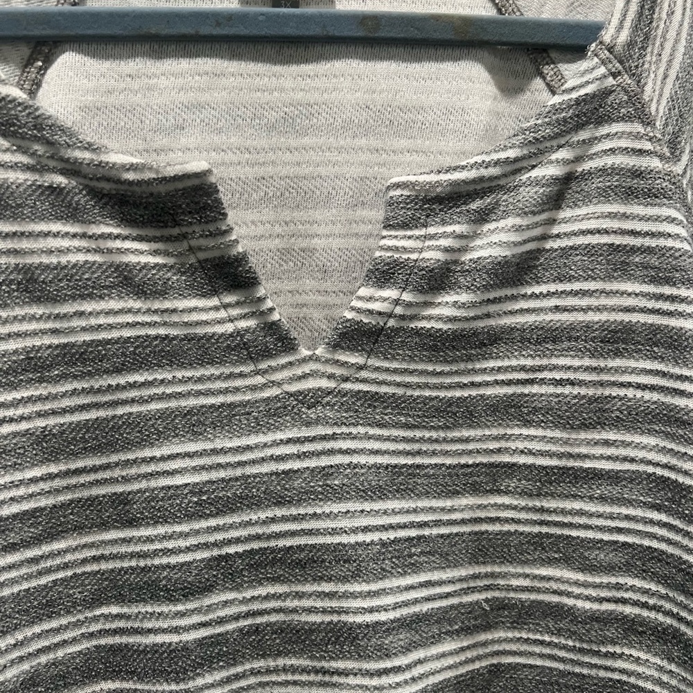 Talbots Gray and White Striped Sweatshirt - Picture 7 of 7